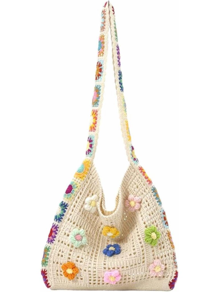Chic Knit Beach Bag For Women | Small Boho Tote | Summer Aesthetic Handbag